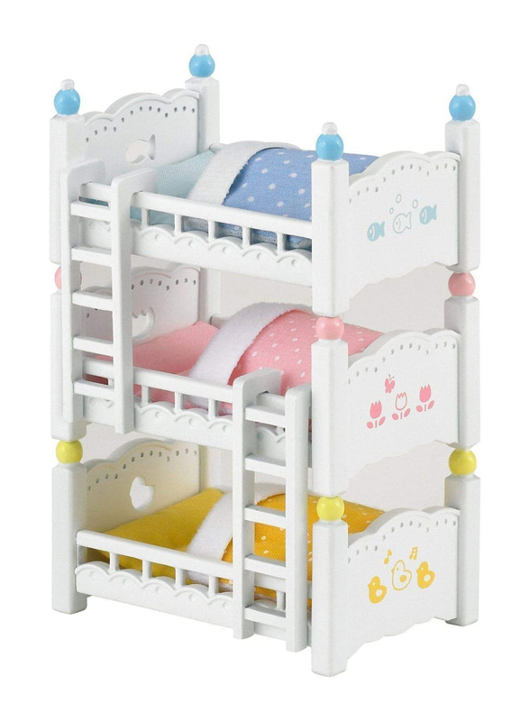 Sylvanian Family Triple Bunk Beds Set, Ages 3+, Multicolour