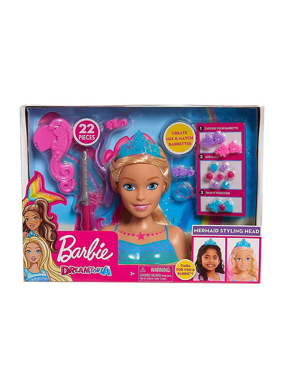 

Barbie Dreamtopia Mermaid Styling Head, 22 Pieces, Ages 3+
