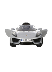 Roll Play Porsche 918 Spyder, 12V Premium, Remote Control Car, White, Ages 3+