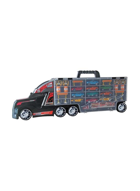 TTC Diecast Transporter Carry Case + 11 Cars and Accessories, Ages 3+