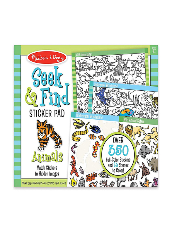 Melissa & Doug Seek & Find Animal Stickers Pad, 364 Pieces, Ages 4+