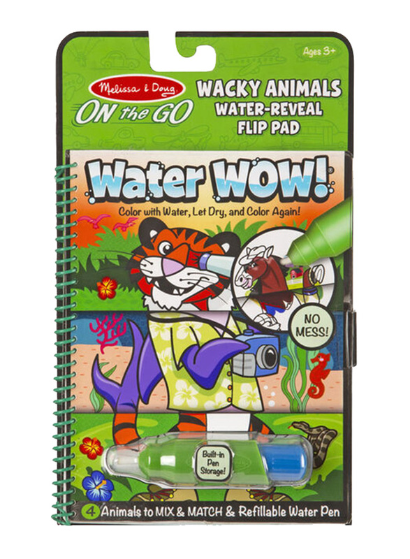 Melissa & Doug Water Wow! Wacky Animals Water Reveal Flip Pad, Ages 3+