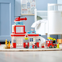 Lego Fire Station & Helicopter Set, Ages 2+, 10970, Multicolour