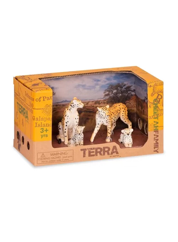 

Terra and B Toys Cheetah Family Playset, 4 Piece, Ages 3+