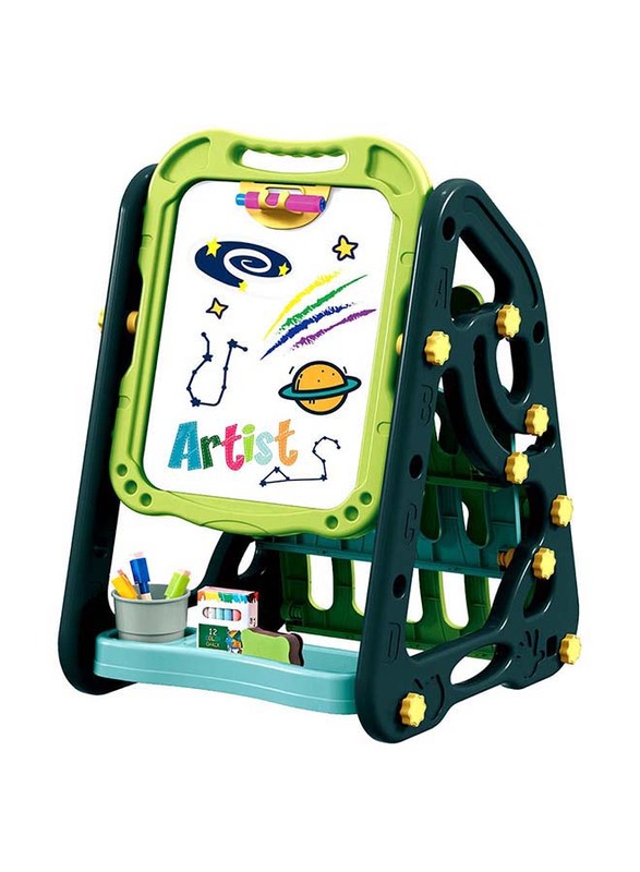 TTC Artist Drawing Board Magnetic Double Sided with Green Bookshelf, 35 Pieces, Ages 3+