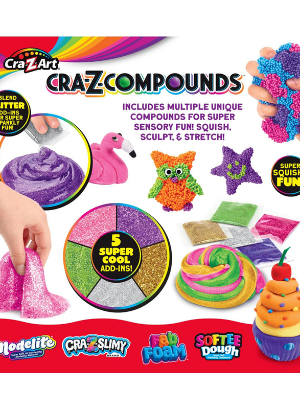 Cra-Z-Compounds Variety Multi-Pack Featuring Softee Dough, Modelite, Slime and Fab Foam, 19 Pieces, Ages 6+