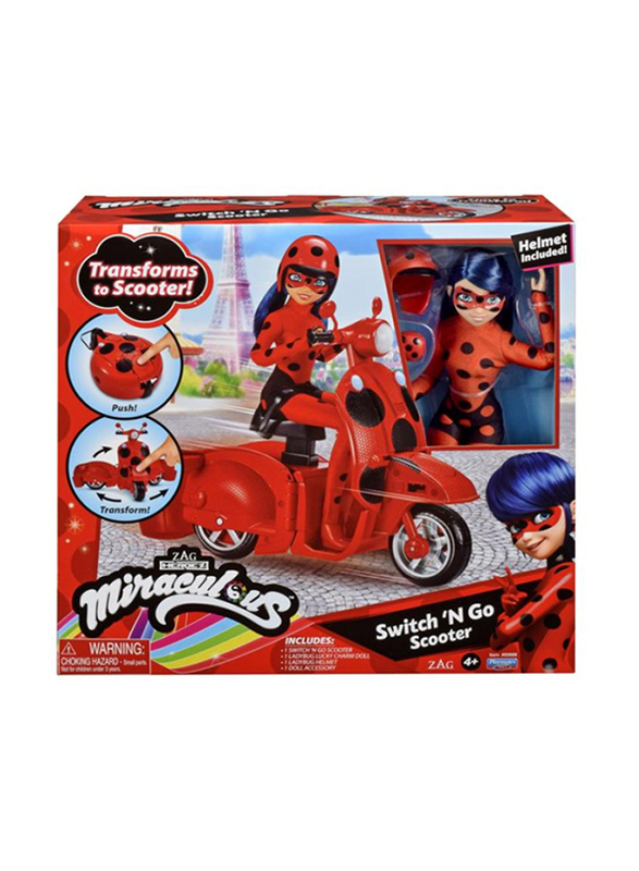 Miraculous Ladybug Switch N Go Scooter with Doll, Action Figures, Ages 3+