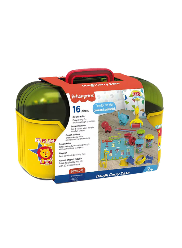 Fisher Price Dough Carry Case, 16 Piece, Ages 3+