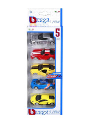 Bburago 1/64 Scale Die-Cast Model Car Assorted Pack, 5-Piece, For Ages 3+