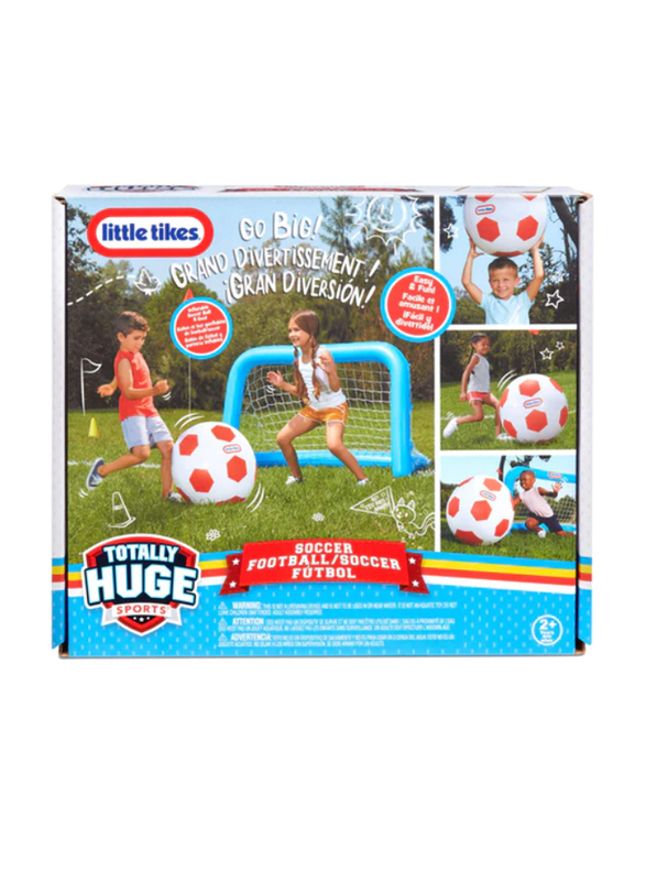 Little Tikes Totally Huge Sports Soccer, 18" Soccer Ball and Inflatable Goal with Net, For Ages, 2+ Years