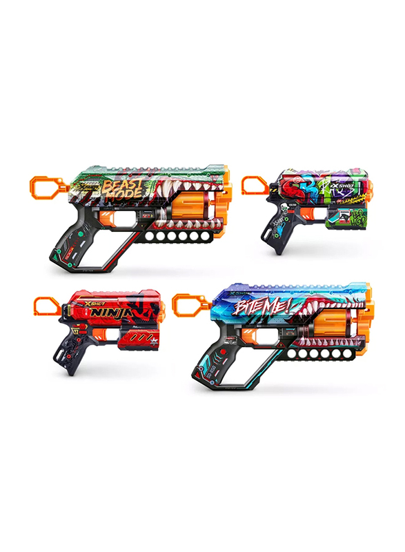 X-Shot Mix Combo 2 Pack Griefer and 2 Pack Flux, Multicolour, Ages 3+