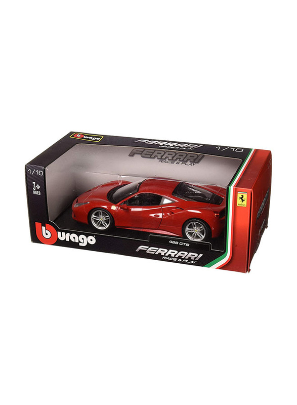 Bburago 1/18 Scale Ferrari R & P Ferrari 488 Gtb Die-Cast Model Car, For Ages 3+