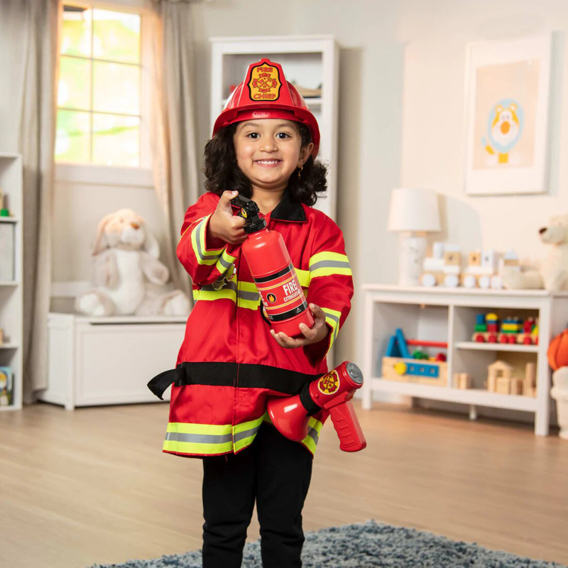 Melissa & Doug Fire Chief Role Play Costume 6-Piece, Ages 3 to 6 Years