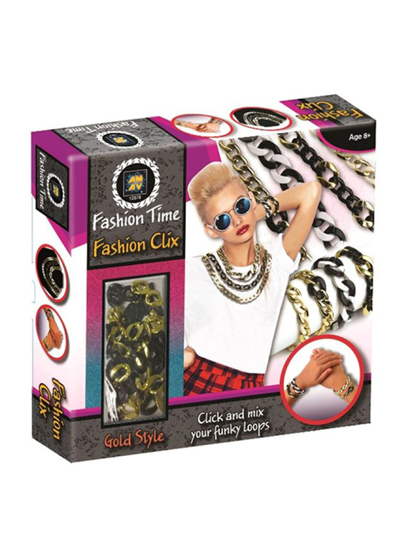 Amav Fashion Time Fashion Clix Gold Jewellery Craft Kit, Ages 8+