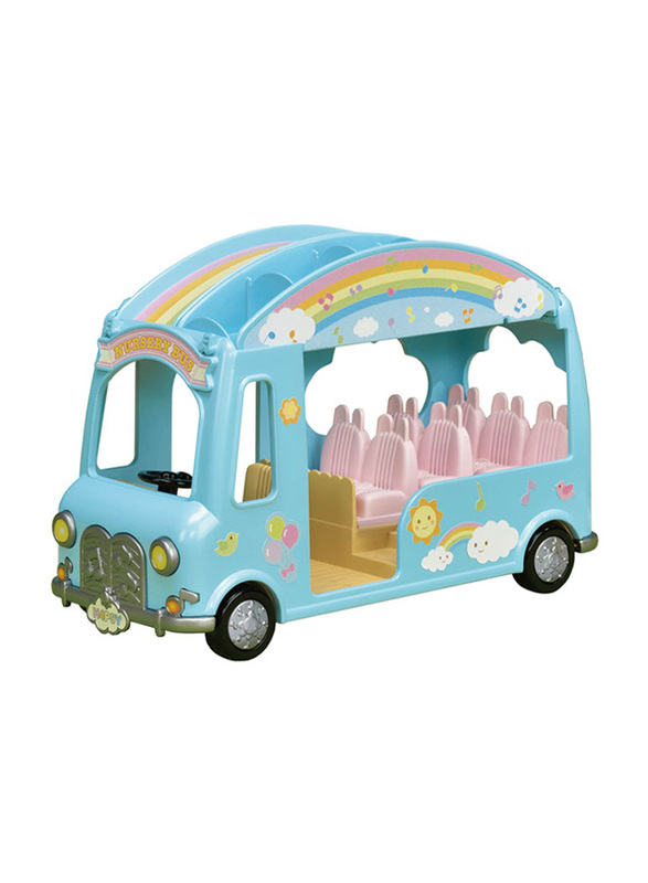 Epoch Sylvanian Family Sunshine Nursery Bus, 6 Pieces, Ages 3+, Multicolour