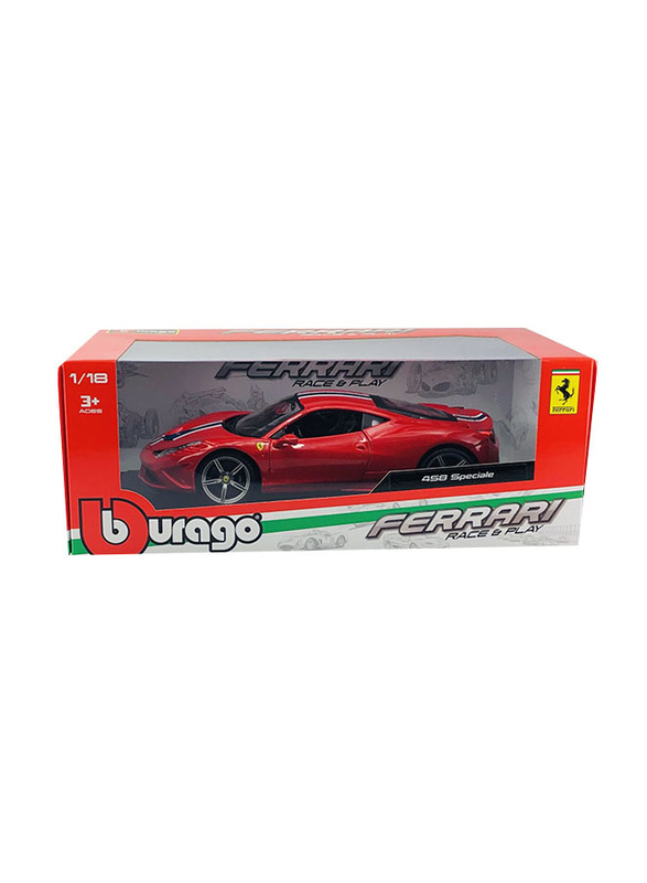 Bburago Ferrari Race & Play 458 Speciale Die-Cast Model Car, For Ages 3+