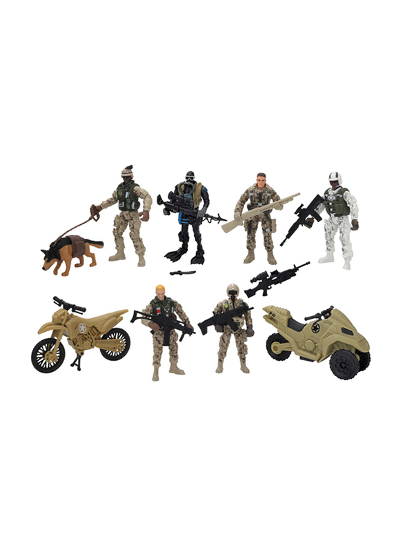 Chapmei Soldier Force Team Patrol Figure Playset, 9 Pieces, Ages 3+, Multicolour