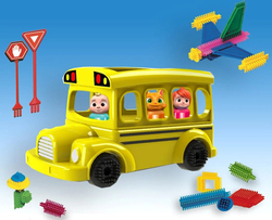 Cocomelon School Bus Building Blocks Playset, Ages 2+