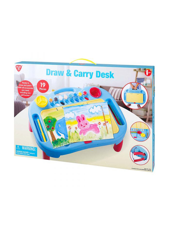 Playgo Draw & Carry Desk, 19 Pieces, Ages 4+