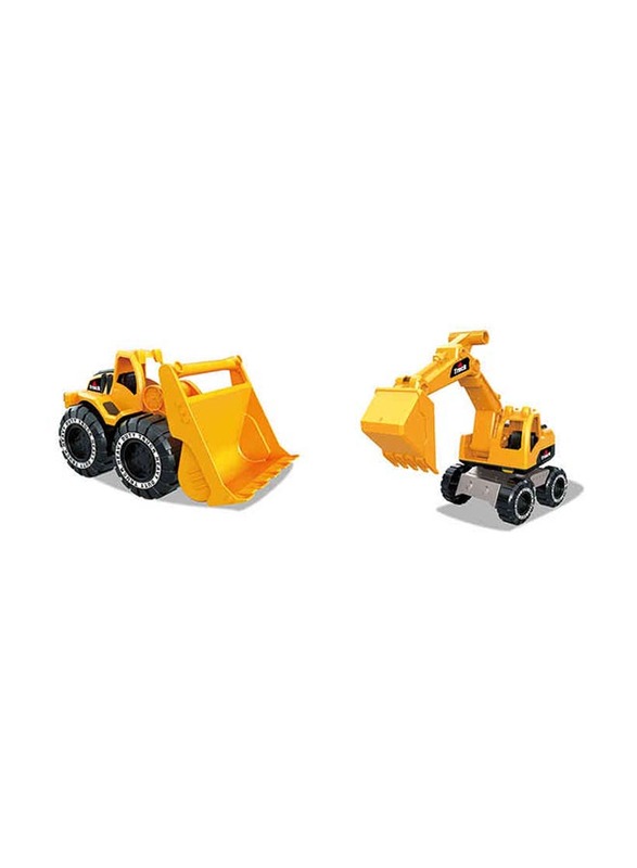 TTC Vehicles Powerful Bulldozer + Excavator, Playsets, 2 Pieces, Ages 3+