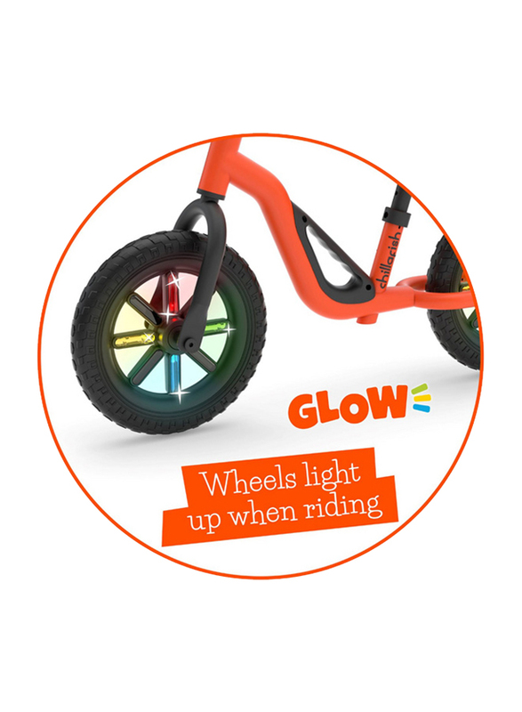 Chillafish Charlie Glow Lightweight Balance Bike, 10-Inch, Orange