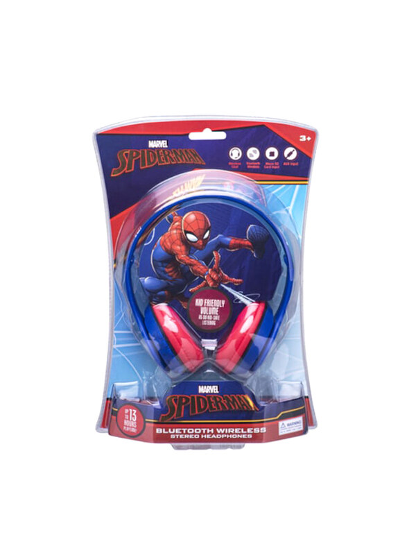 

SMD's Marvel Spiderman Wireless Stereo Over-Ear Headphones with Padded Ear Cups & Built-in Microphone, Multicolour