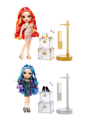 Rainbow High Twins Laurel & Holly De'Vious Fashion Dolls with Accessories Set, 24 Pieces, Ages 6+, Multicolour