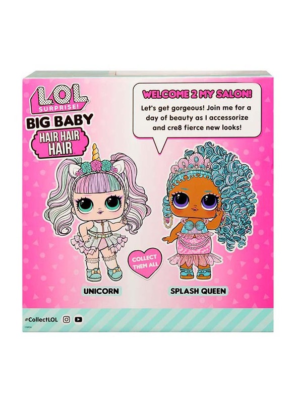 LOL Surprise Splash Queen Big Baby Hair Doll, Ages 3+, Multicolour