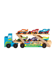 Melissa & Doug Mega Race-Car Carrier, 7-Piece, Ages 3+