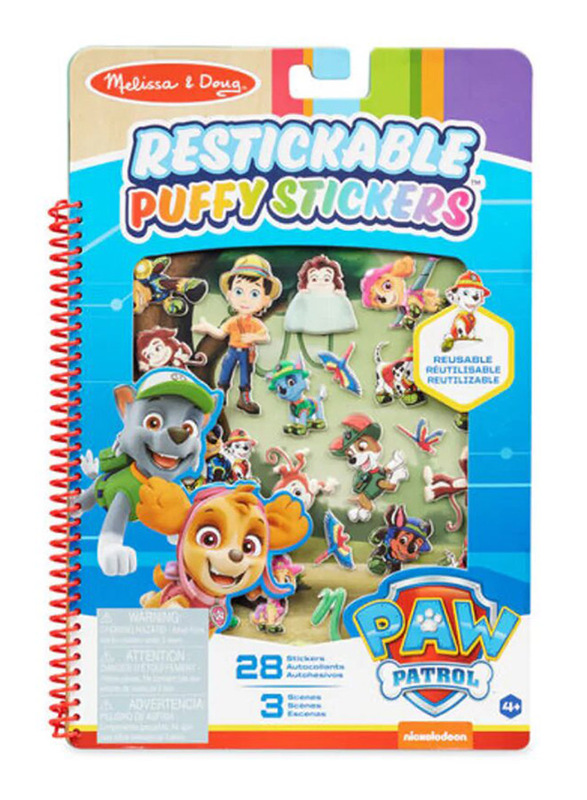 Melissa & Doug Paw Patrol Jungle Puffy Sticker Pad, 28 Pieces, Ages 4+