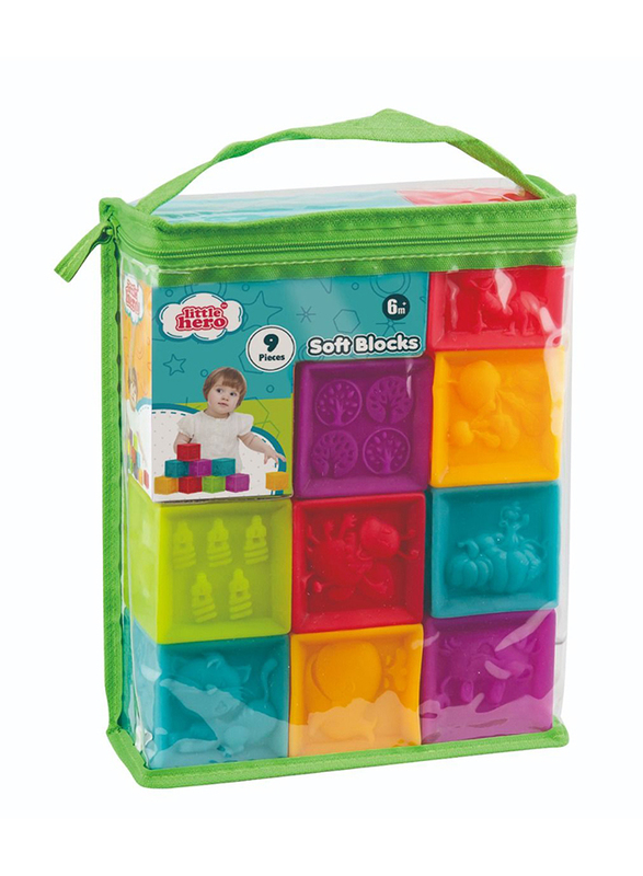 Little Hero 9-Piece Soft Blocks, Multicolour