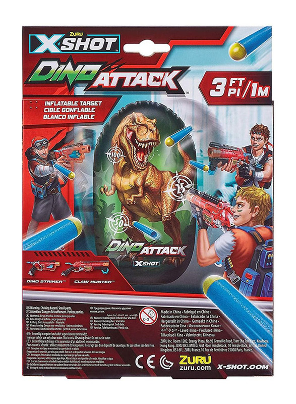 X-Shot Dino Attack-Inflatable Dino Target, Multicolour, Ages 3+