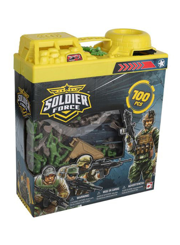 Chapmei Soldier Force Bucket Playset, 100-Pieces, Multicolour, Ages 3+