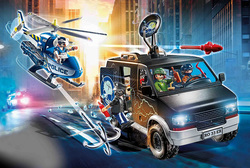 Playmobil Helicopter Pursuit with Runaway Van, Ages 4+