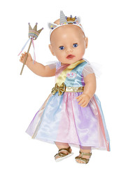 Baby Born Fantasy Deluxe Princess Outfit for Doll, 4 Pieces, Ages 3+, Multicolour