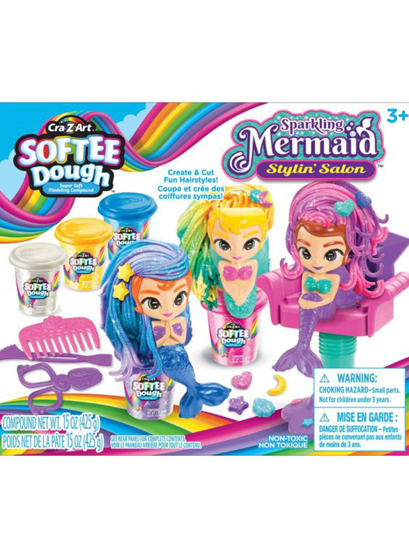 

Cra-Z-Art Softee Dough Sparkling Mermaid Stylin’ Salon, 12 Pieces, Ages 3+