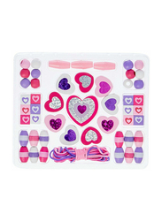 Melissa & Doug Shimmering Hearts Wooden Bead Set, Ages 4+