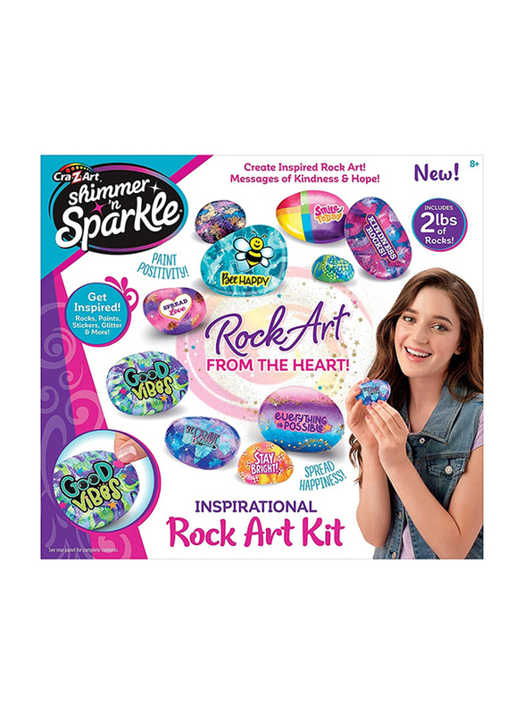 Crazart Shimmer 'N Sparkle Inspirational Rock Art, Ages 8+, Multicolour