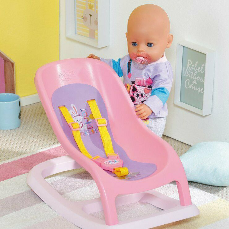 Baby Born 43cm Baby Doll Bouncing Chair with Safety Straps, Ages 3+