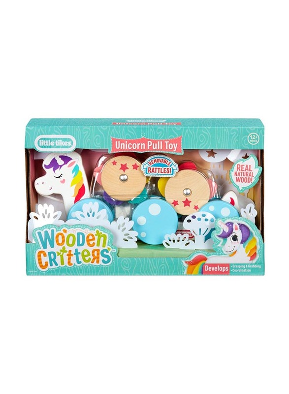 Little Tikes Wooden Critters Pull Toy Unicorn Design May Vary, Ages 1+