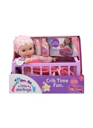 Baby Maziuna Little Darlings Crib Time Fun 12" Doll with Accessories, For Ages, 3+ Years