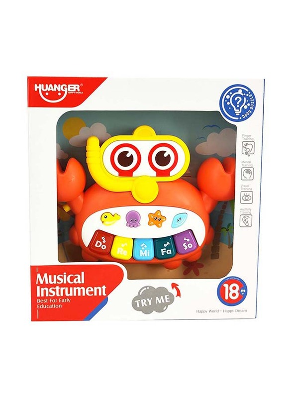 TTC Crab Piano Toy with Do Re Mi Sounds Infant Toys, Ages 18+