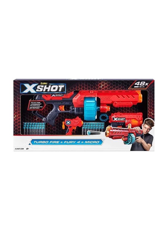 X-Shot Combo Pack Turbo Fire/Fury 4 And Micro, 50 Pieces, Ages 8+