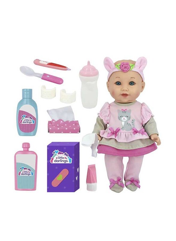 Baby Maziuna Little Darlings Get Well Soon 12" Doll with Accessories, 15-Piece, For Ages, 3+ Years