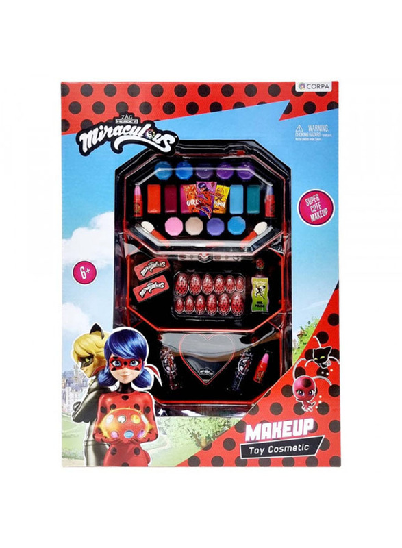 Miraculous 3 Decks Big Octagonal Cosmetic Case, Doll Accessories, Ages 6+