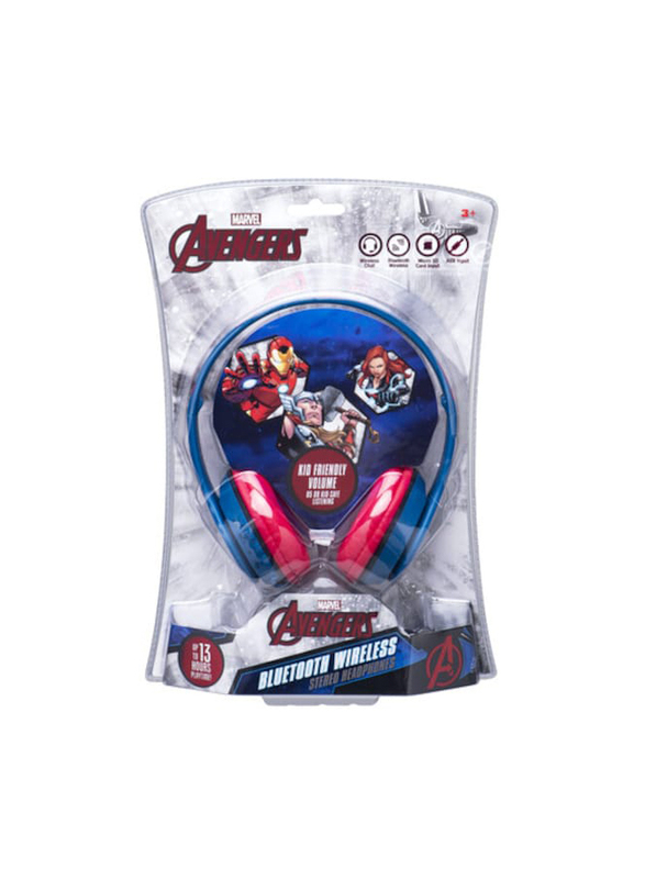 

SMD's Marvel Avengers Wireless Stereo Over-Ear Headphones with Padded Ear Cups & Built-in Microphone, Multicolour