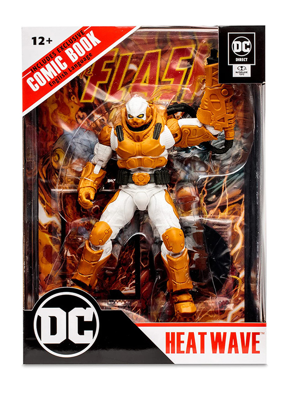 DC Direct 7in Figure with Comic The Flash Wv2 Heatwave, Multicolour, Ages 12+ Months