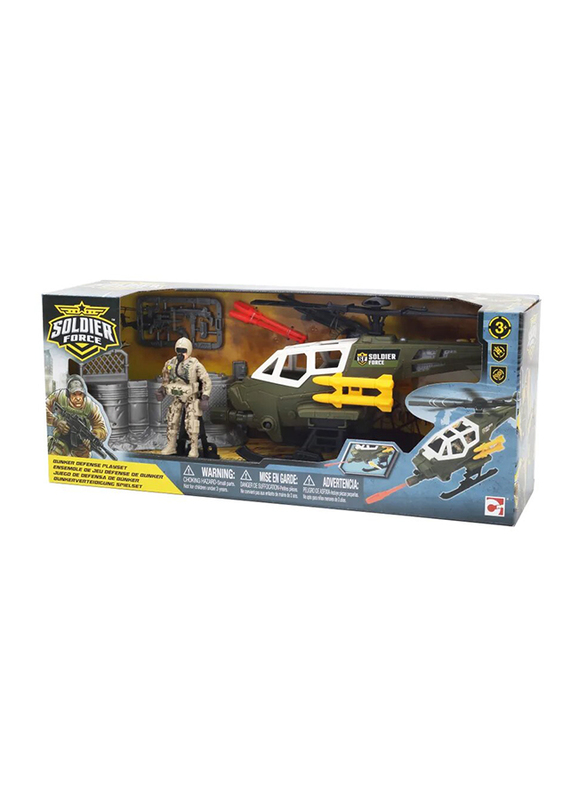 Chapmei Soldier Force Bunker Defence Playset, 7 Pieces, Ages 3+, Multicolour