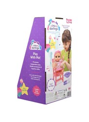 Baby Maziuna Little Darlings Feed & Giggle Playtime 12" Doll with Accessories, 8-Piece, For Ages, 3+ Years