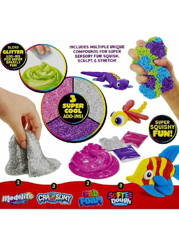 Cra-Z-Compounds Variety Multi-Pack Featuring Softee Dough, Modelite, Slime and Fab Foam, 13 Pieces, Ages 6+